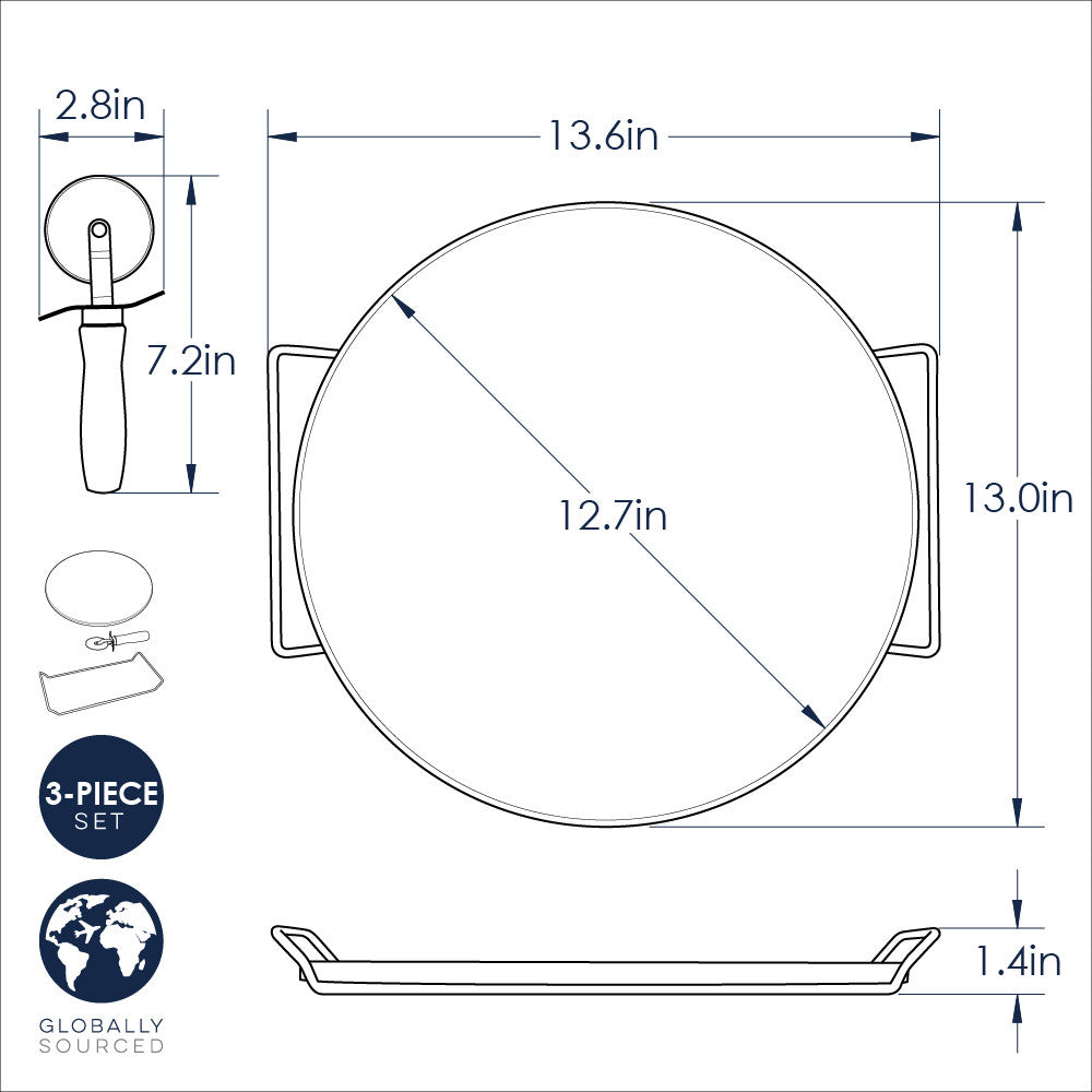 Pizza Stone Set - Cutter, Rack, Stone NW 01470