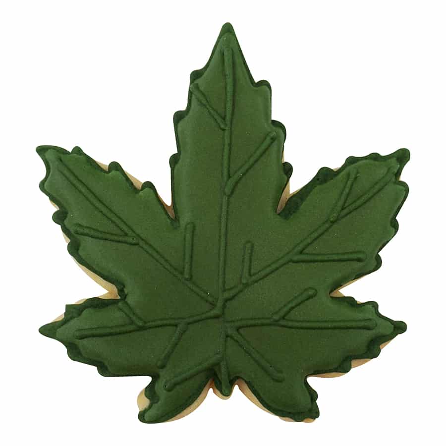 MARIJUANA LEAF 4" COOKIE CUTTER GREEN R&M 0823/V