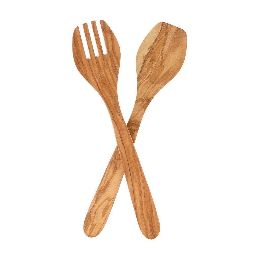 Wood Salad Set, Edding Italian Olive 13in HIC 50012