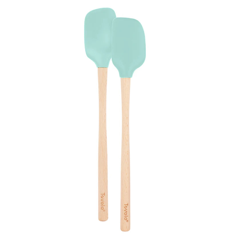Spatula Mini & Spoonula Set 2pc Flex-Core silicone ss Lt Aqua TOVO 1000628