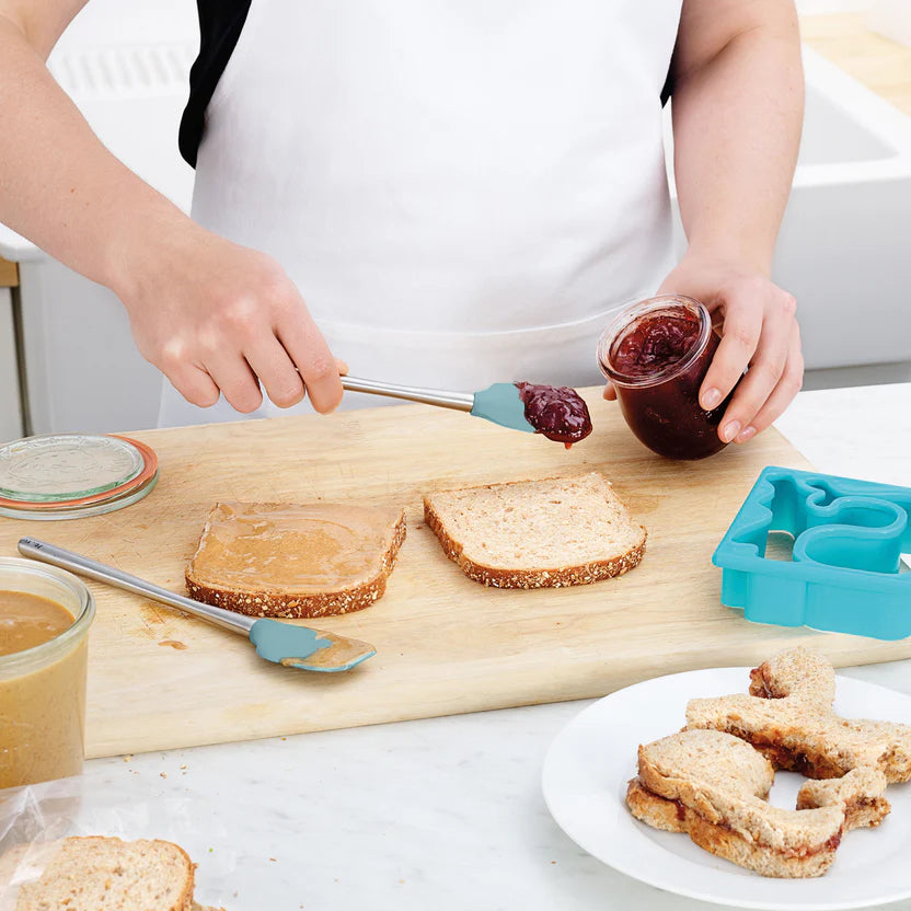 Spatula Mini & Spoonula Set 2pc Flex-Core silicone ss Blue Slate TOVO 1000647