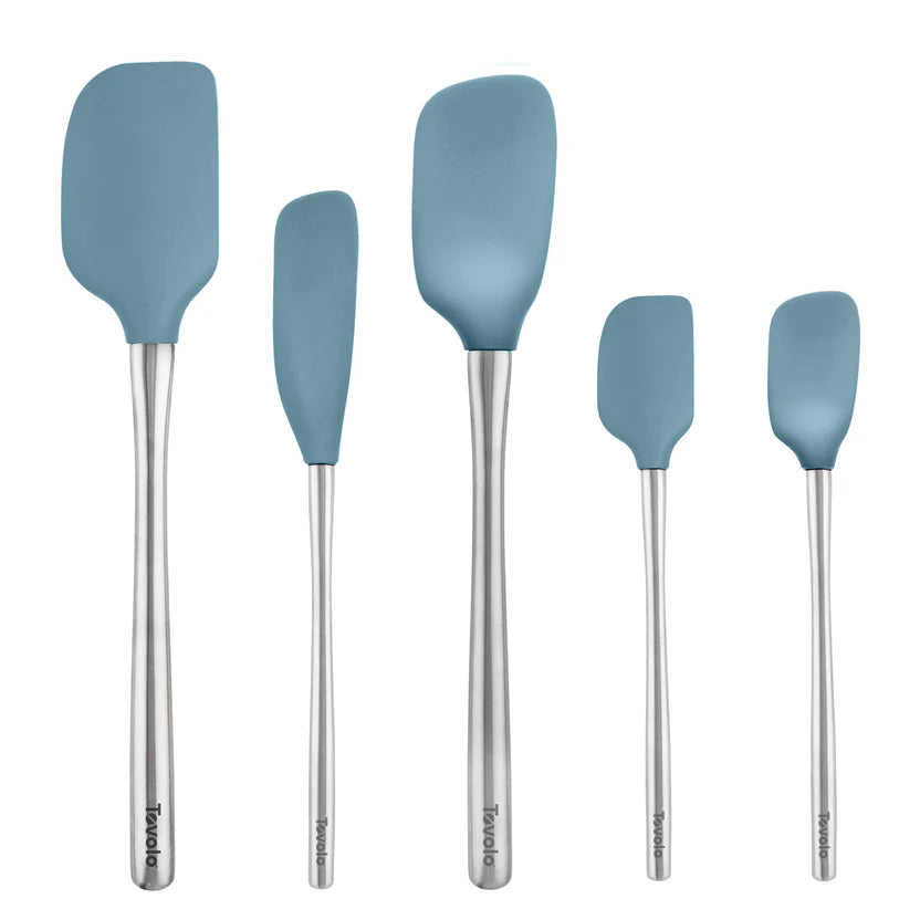 Spatula Set 5pc Flex-Core silicone ss Indigo TOVO 60134-301