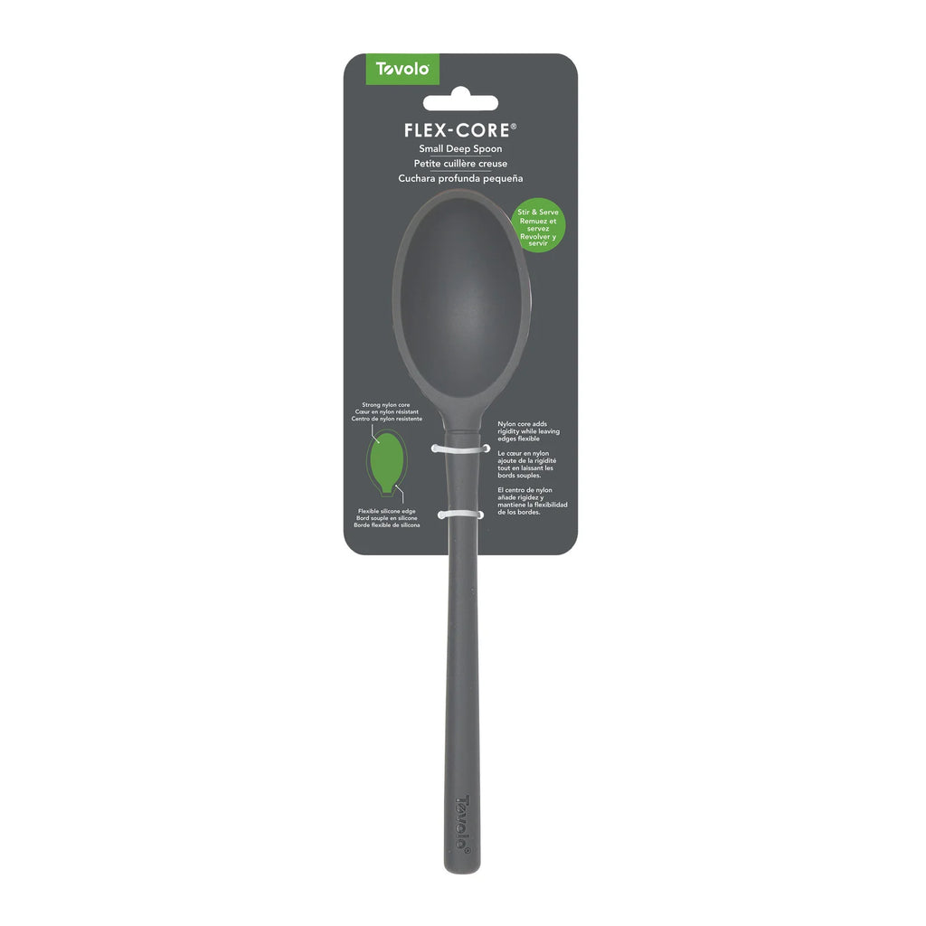 Spoon, Solid, Small Deep Flex-Core silicone Lt Aqua TOVO 1001003