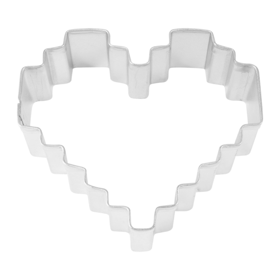 HEART, PIXELATED 3" COOKIE CUTTER R&M 1011