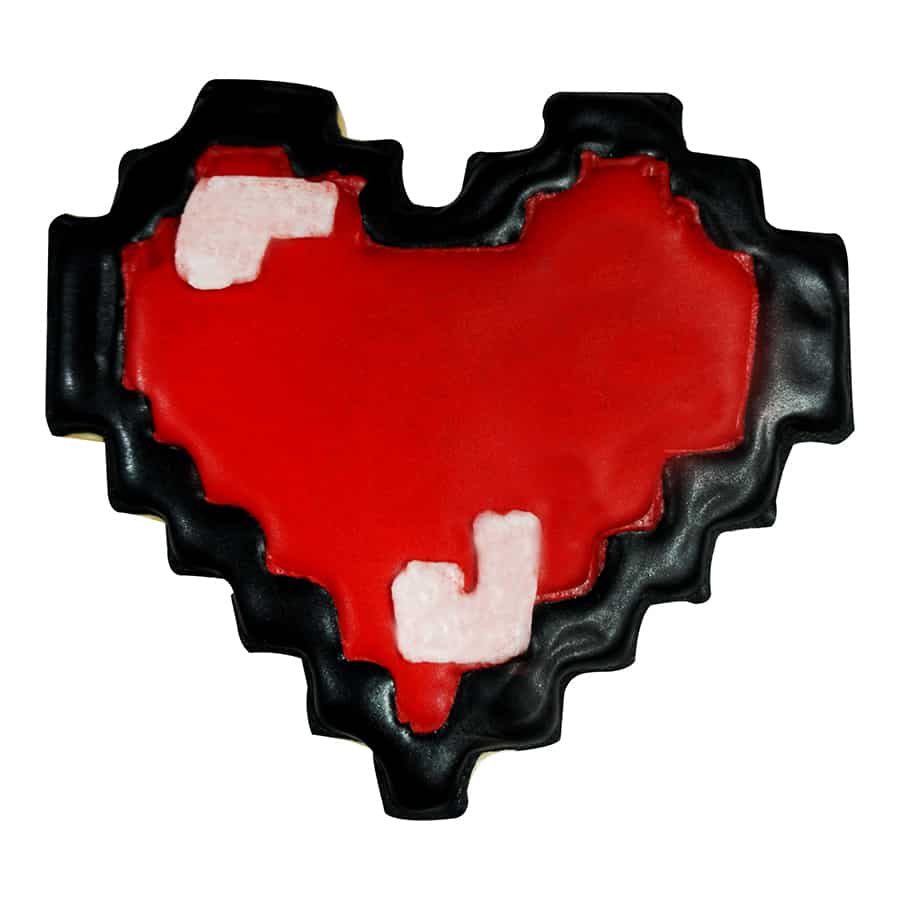 HEART, PIXELATED 3" COOKIE CUTTER R&M 1011