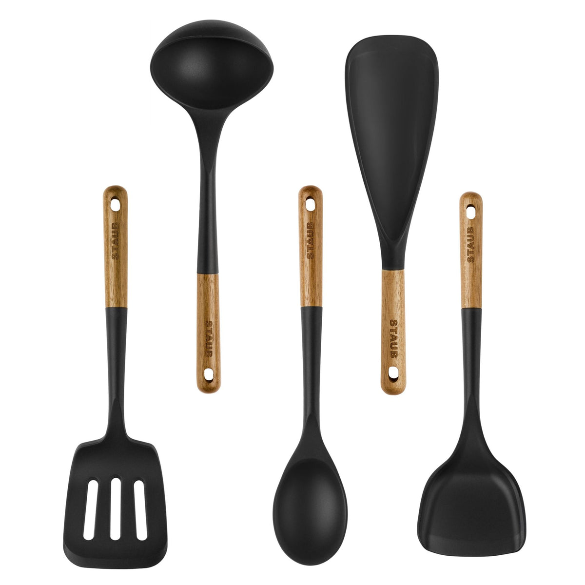 5pc Utensil Set sili/wood STAUB 1027297