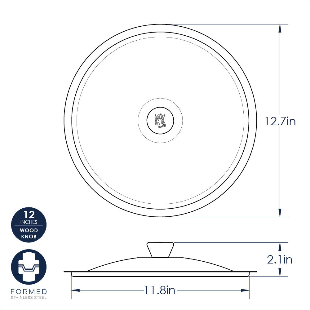 Lid, Skillet 12" ss cardamom NW 11170