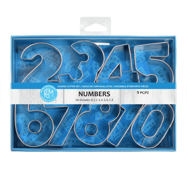 Number Set 9pc - 2.5" Cookie Cutters R&M 1955