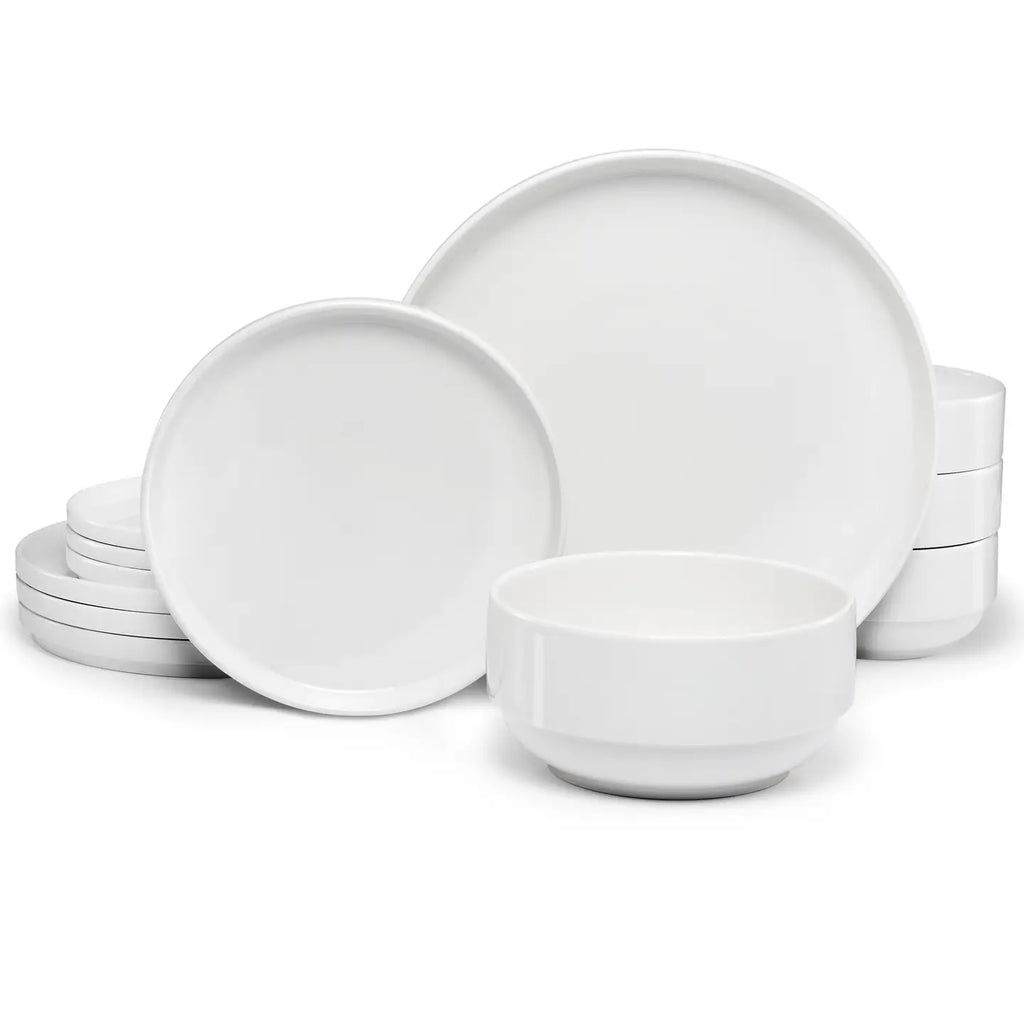 Dinnerware Set 12pc Ceramic white KOOK KAS12DS1W