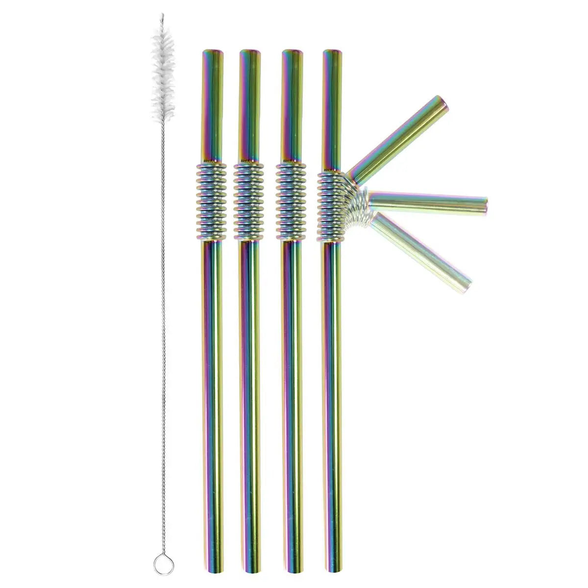 Straw, Bendable ss 4pc rainbow HIC 7960RNBW