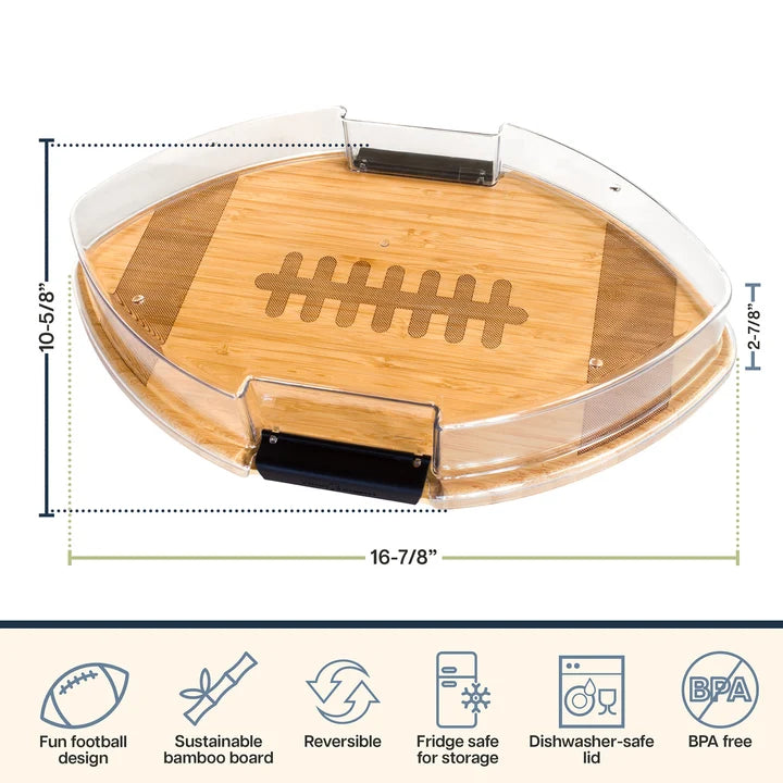 Charcuterie Board Football w/Lid TOBAM 20-7746