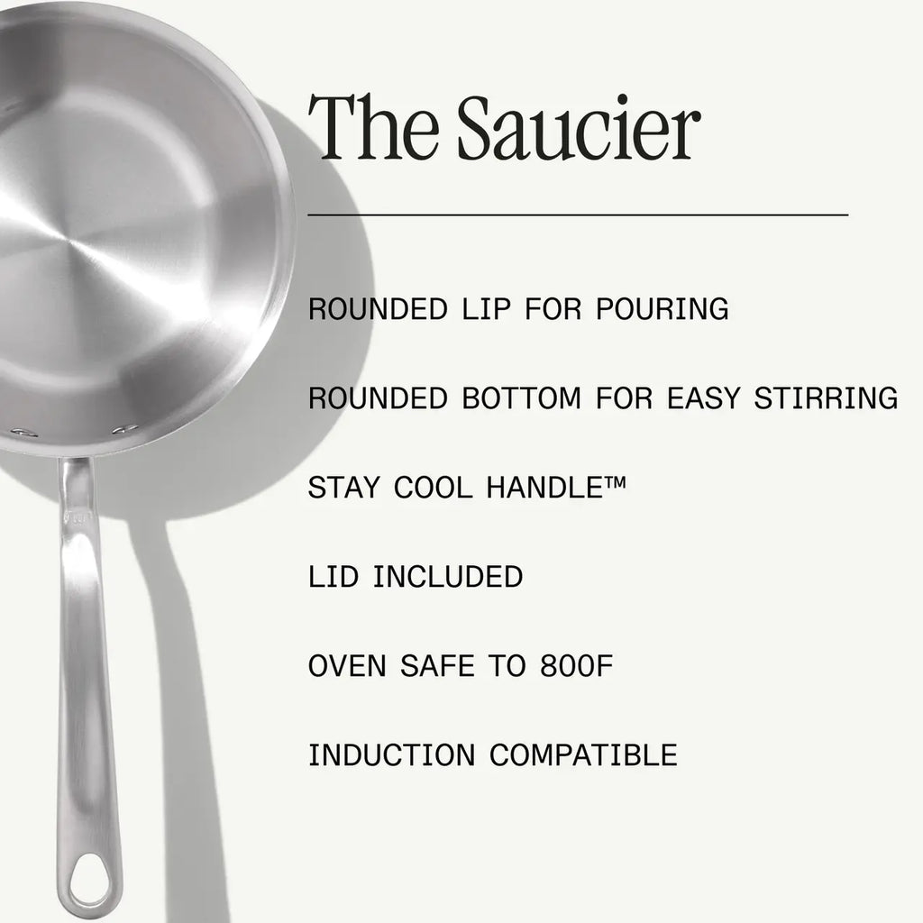 Saucier w/lid 2qt ss clad MADN COOK-2L-SAU