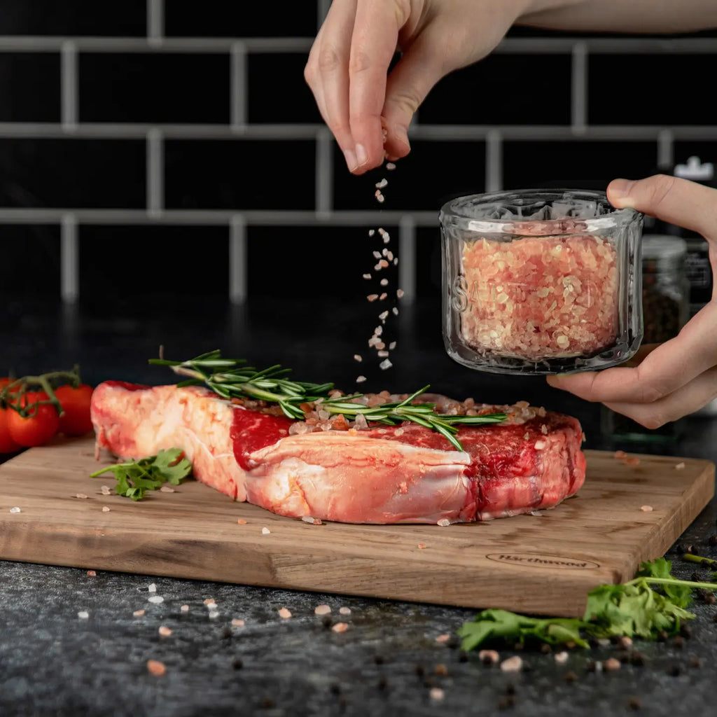 Salt Cellar & Lid Pressed Glass 10 oz KOOK 8080