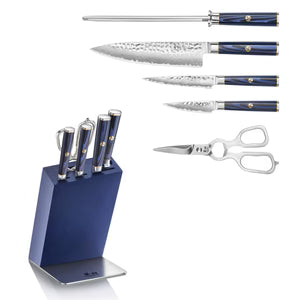 Knife Block Set 6pc Kita blue CANG 501783