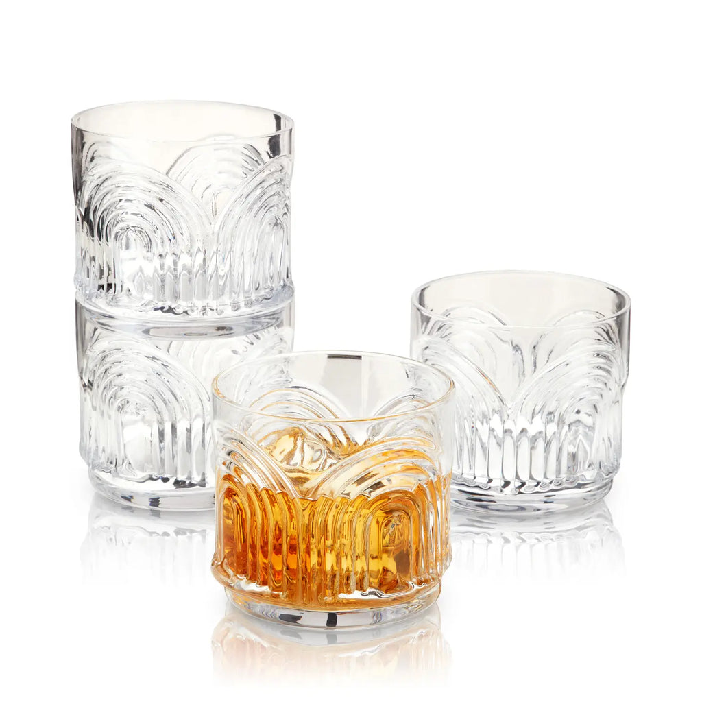 Lowball glasses Deco Beau 4pc crys  VISKI 10606