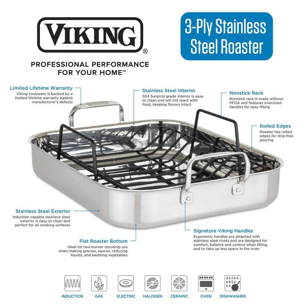 Roasting Pan 16" w/therm Viking 40011-9983TC