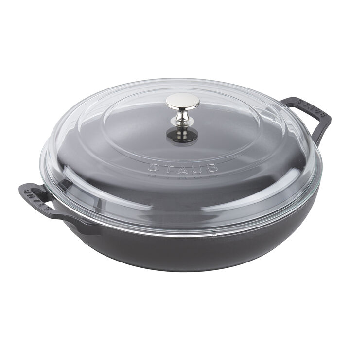 Cast Iron Braiser w/Glass Lid Matte Black STAUB 14813023