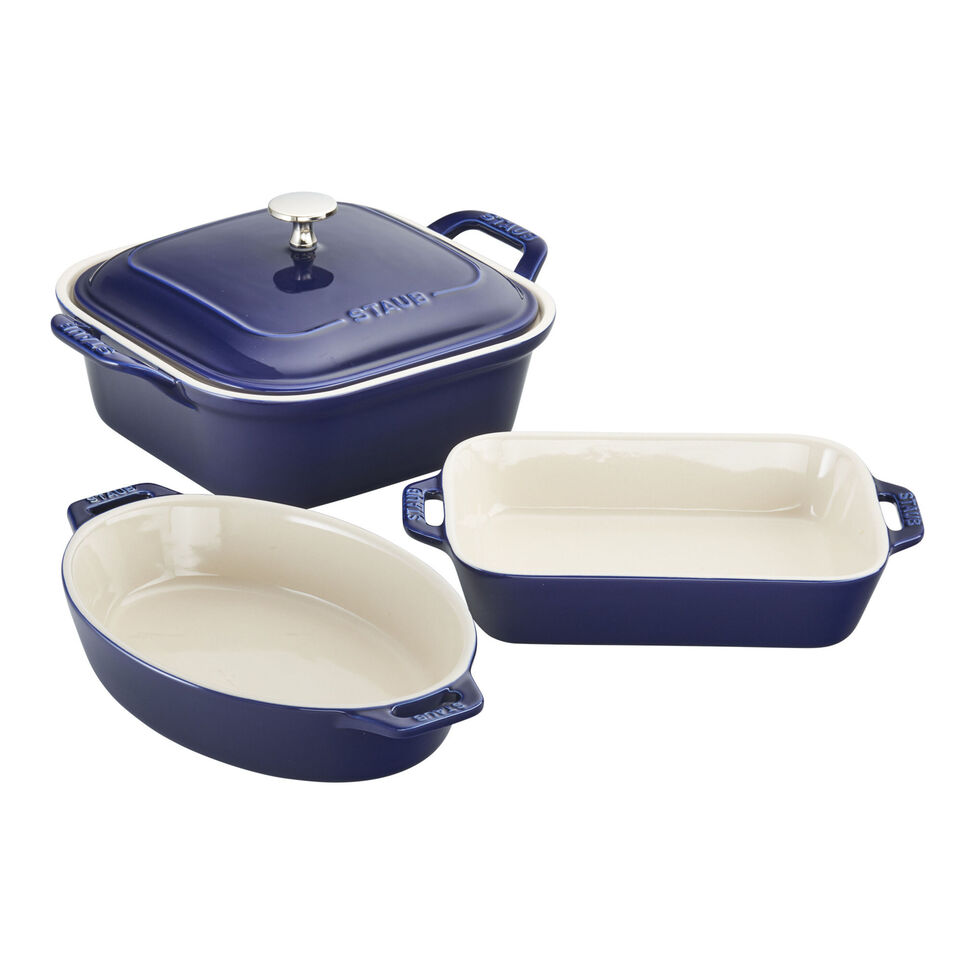 Baking Dish Set Mixed Stoneware 4pc Dk Blue STAUB  1014875