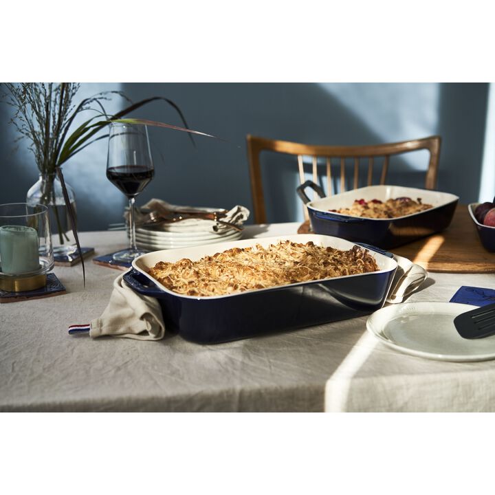 Baking Dish Set Stoneware 3pc Rec Dk Blue STAUB 1008689