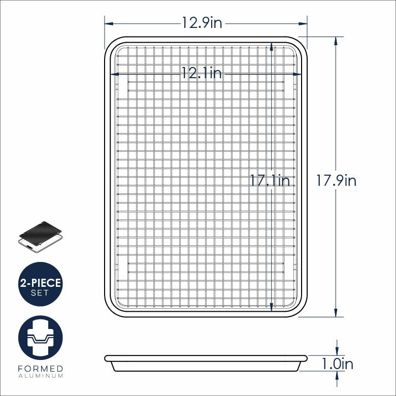 Half Sheet, baking w/grid NW 43172