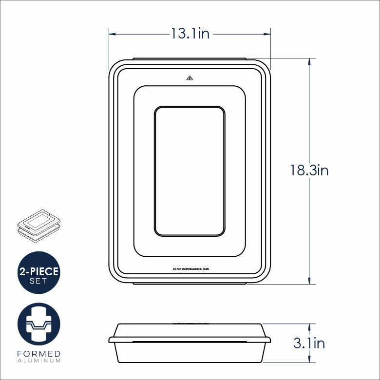 Sheet Cake Pan, high sided w/lid Nat. NW 44703