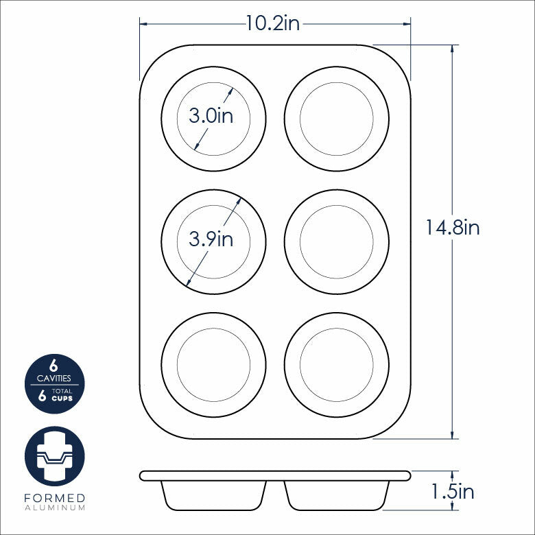 Muffin Pan, Jumbo 6 cup NW 46700