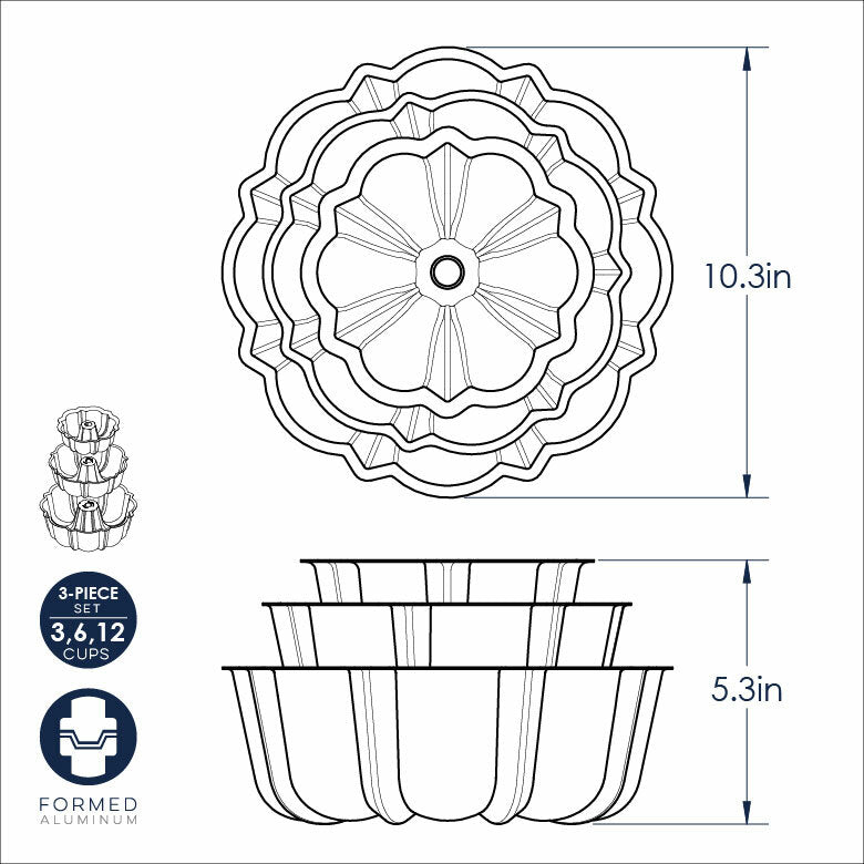 Bundt®  Set, Northern Lights 3 Pc Tier NW 50304