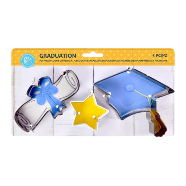 GRADUATION 3PC COOKIE CUTTER SET R&M 5117