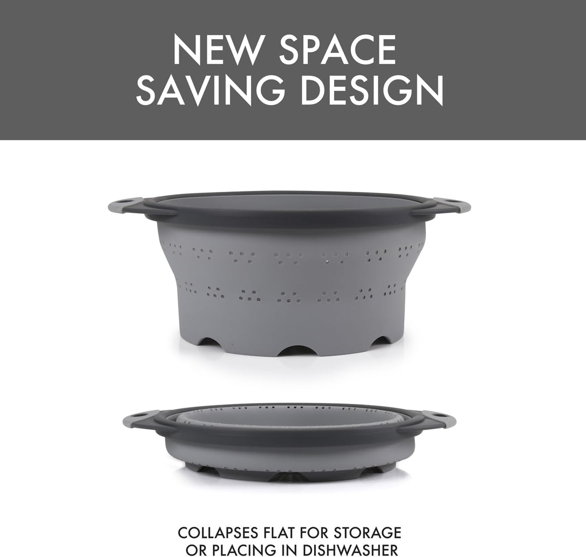 Collapsible Colander 10" gray DEX 10CC2-432-429