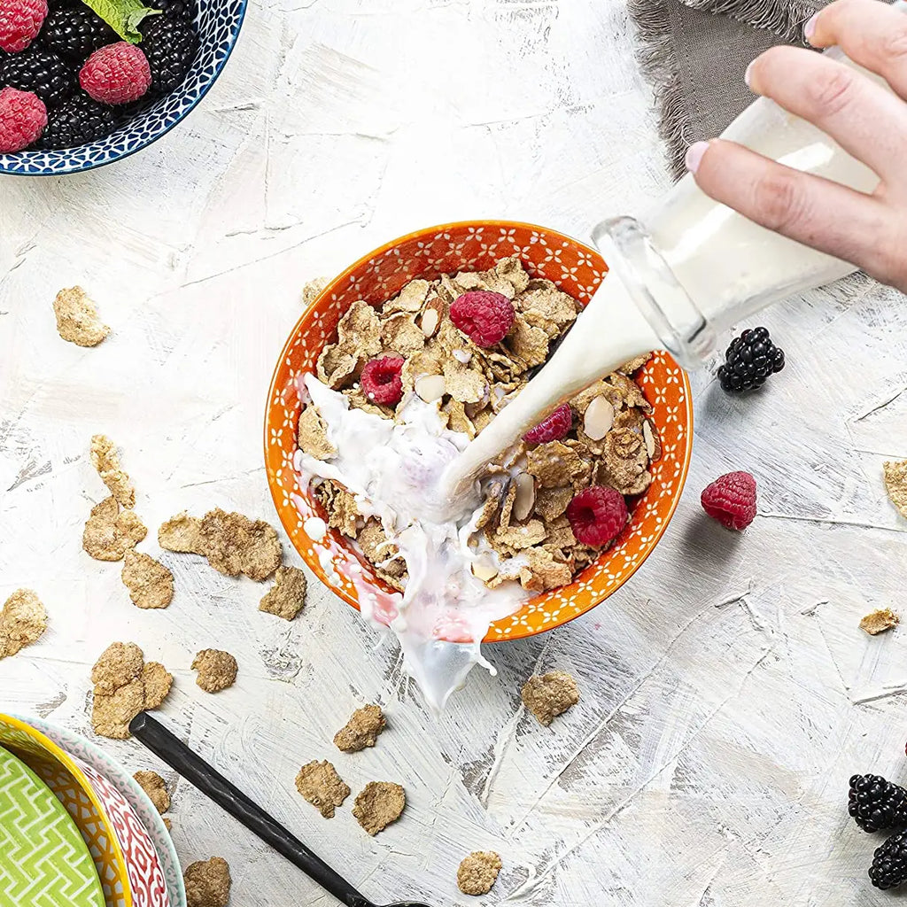 Cereal Bowls 18 oz ceramic multi 6pc KOOK KM6CB18C