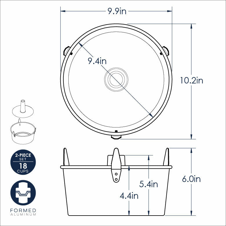 Angelfood Pan w/removeable cone 2pc NW 54901