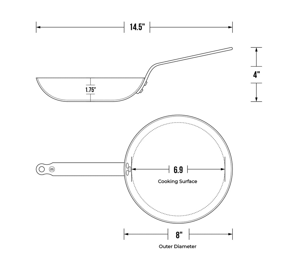 Pan, Omelette Carbon Steel DEBUY 9.5" 5611.24