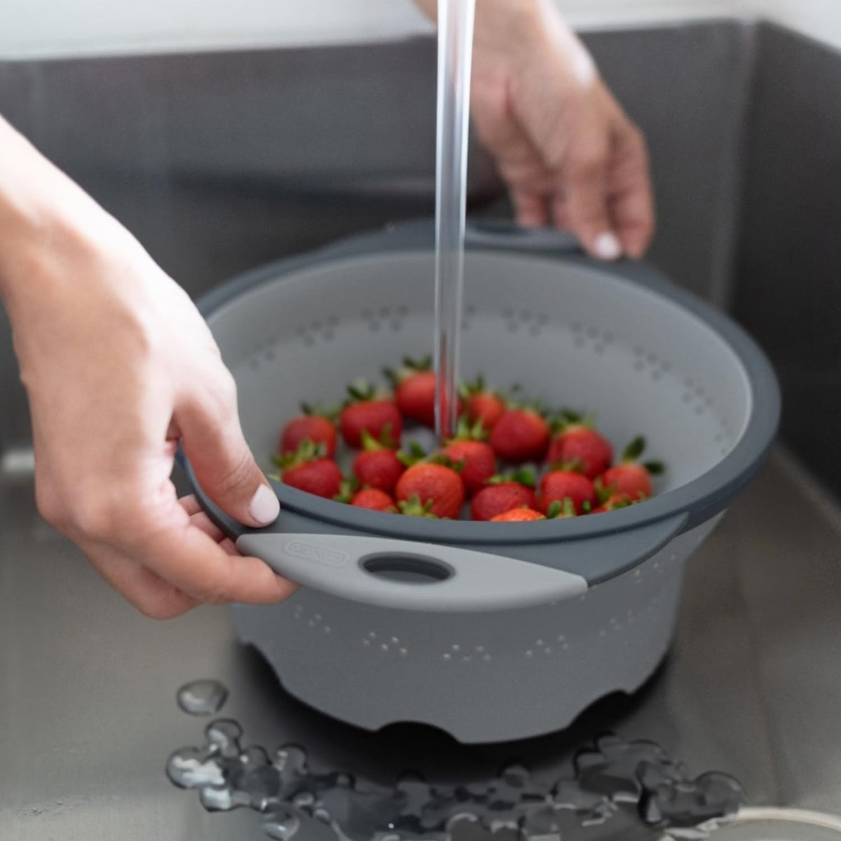 Collapsible Colander 8" gray DEX 8CC2-432-429