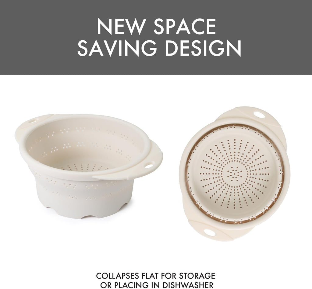 Collapsible Colander 10" bone DEX 10CC2-9223