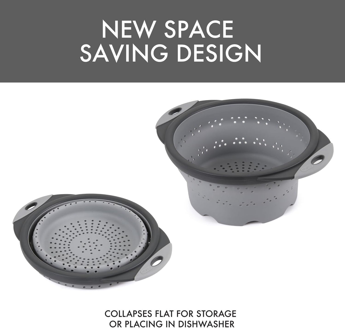 Collapsible Colander 8" gray DEX 8CC2-432-429