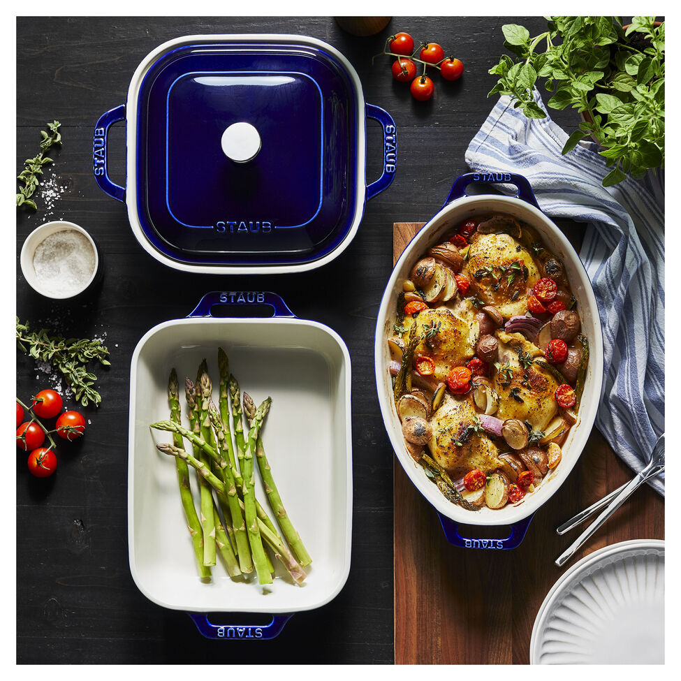 Baking Dish Set Mixed Stoneware 4pc Dk Blue STAUB  1014875