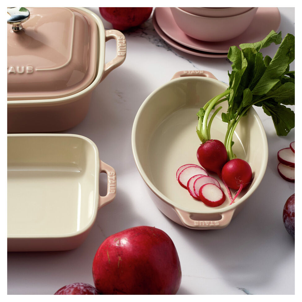 Baking Dish Set Mixed Stoneware 4pc Lt Pink STAUB  1031192