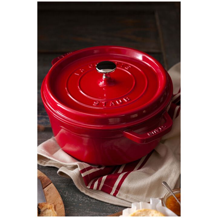 Cast Iron 7qt Dutch Oven Cherry STAUB 1033400