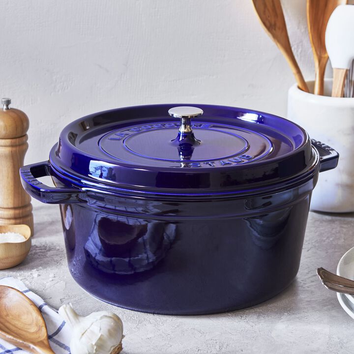 Cast Iron 4qt Dutch Oven Dk Blue STAUB 1004297