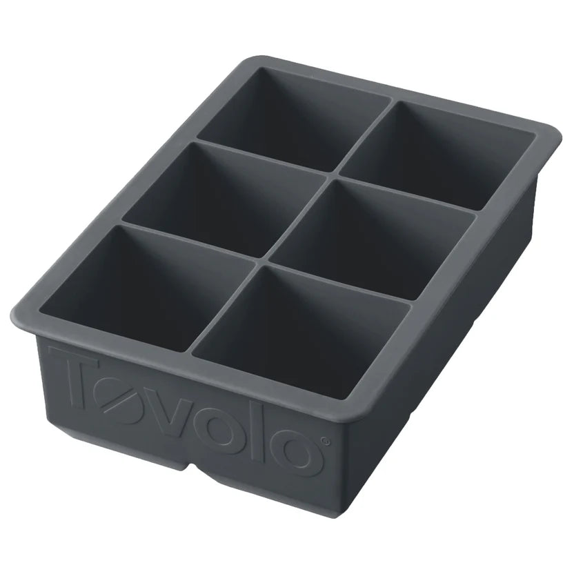 Ice Mold Tray King 2" Cube (6) w/lid Char TOVO 22021-200
