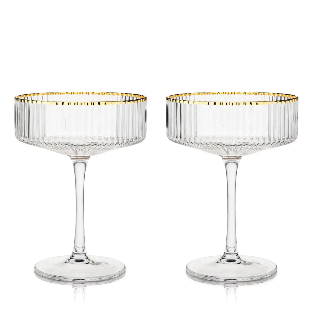 Coupe glasses Deco gld Meri 2 pc crys VISKI 10641
