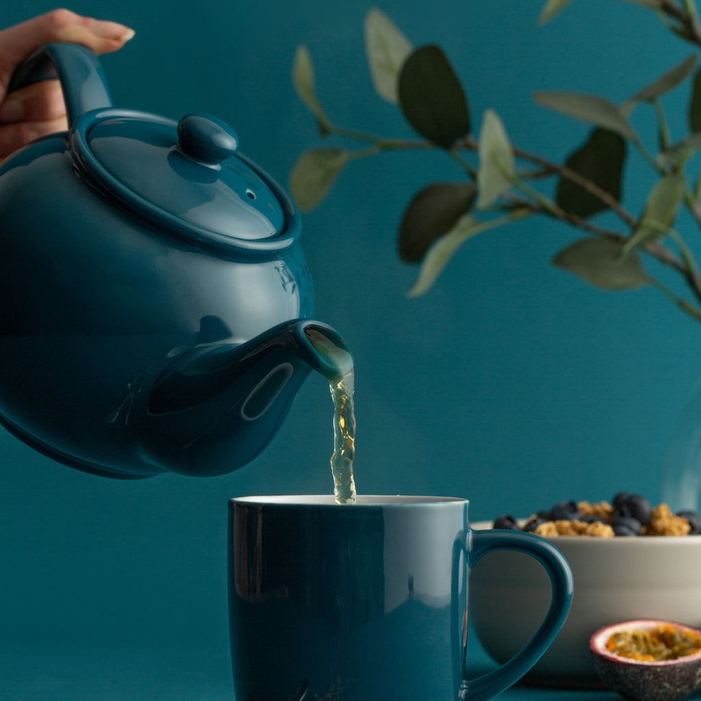 Teapot 6c teal stoneware P&K RW 0056.743U