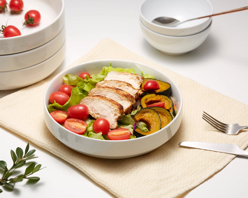 Pasta Bowls, 47 oz Ceramic whi 4pc KOOK KM4SP47W