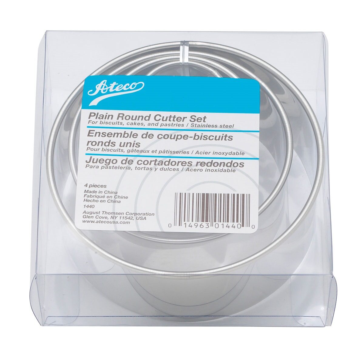 Graduated Round Cutters, 4pc Ateco HIC 1440