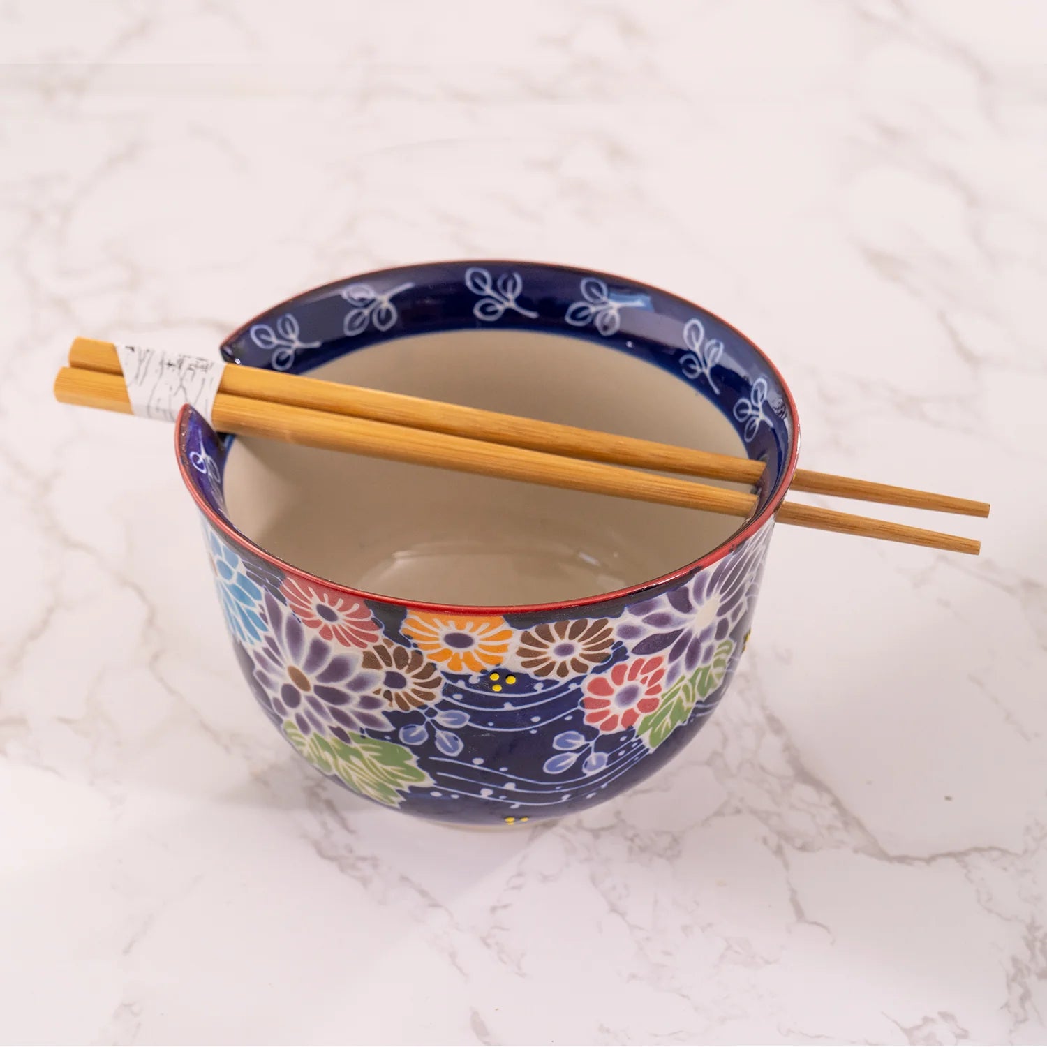 Noodle Bowl w/ Chopsticks 18oz Floral Mix UBTK BCH525-FX
