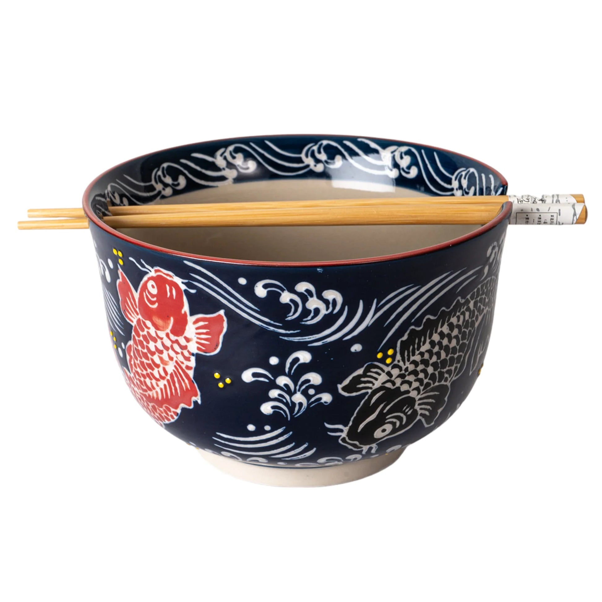Noodle Bowl w/ Chopsticks 24oz Koi Fish UBTK BCH625-6299