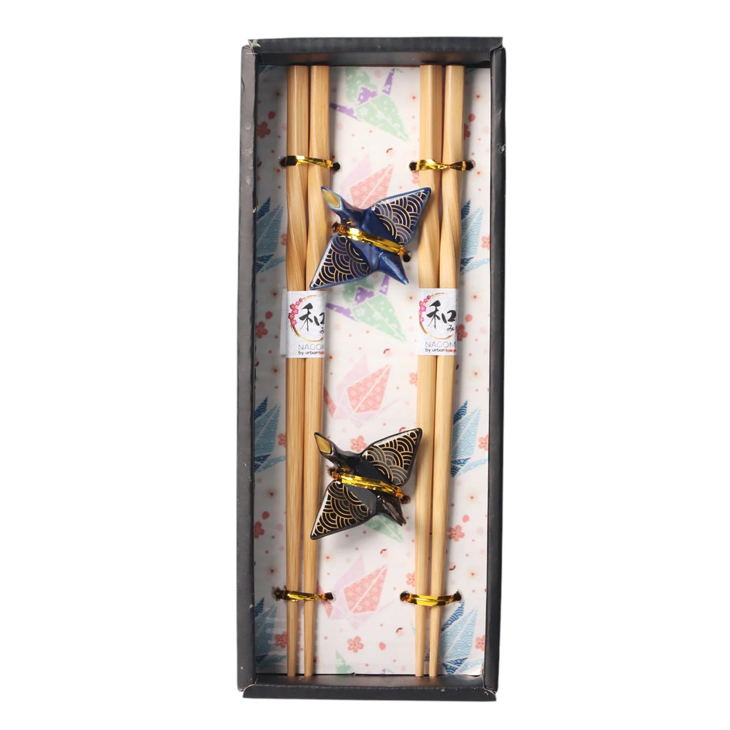 Chopstick Rest Crane Gift Set blue/blk UBTK CHSG2-102