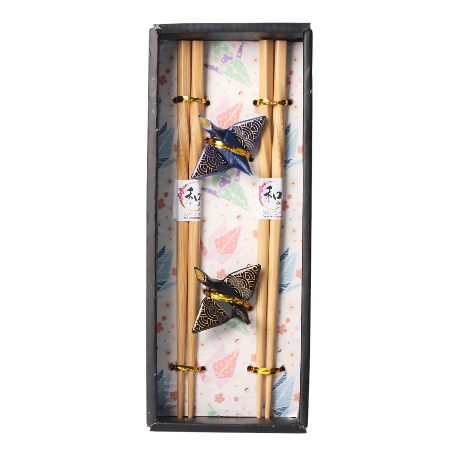 Chopstick Rest Crane Gift Set blue/blk UBTK CHSG2-102