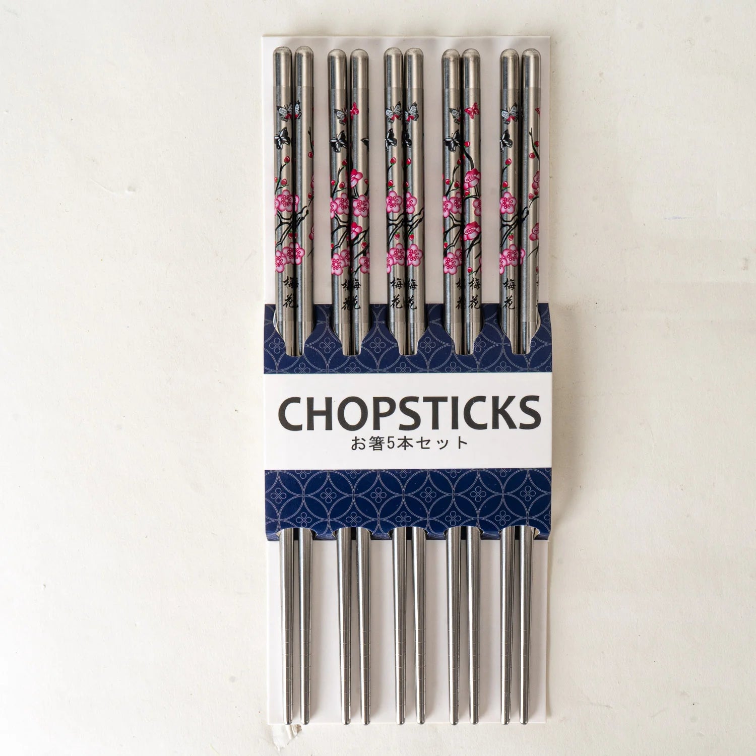 Chopsticks 5 pair ss Cherry Bl UBTK CHSS5-1