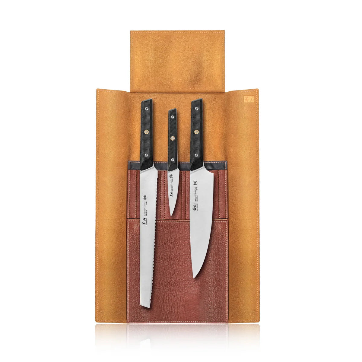 Knife Roll Set 4pc leather CANG 62304